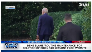 Victory News: 4p.m. CT | January 18, 2023 – Democrats Blame Routine Maintenance for Deletion of Biden Tax Returns From Website, New Poll Says DeSantis Is a Threat to Biden But Not Trump