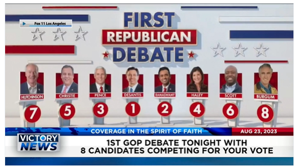 Victory News: 4 p.m. CT | August 23, 2023 - 1st GOP Debate Tonight ...