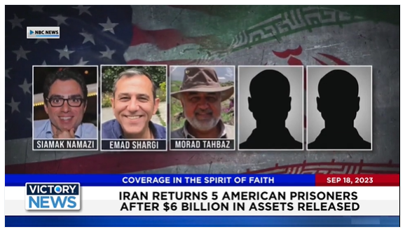 Victory News: 11 a.m. CT | September 18, 2023 - Iran Returns 5 American Prisoners; New Mexico Gov. Amends Unlawful Gun Ban One Week After Launch - Victory News