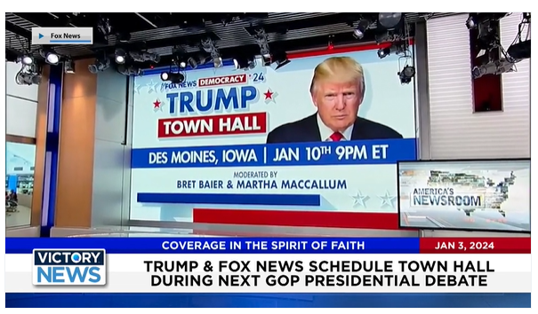 Victory News: 4 p.m. CT | January 3, 2024 - Trump & Fox News Strategically Schedule Town Hall; 6 State Capitols Swatted as All Are Evacuated or Locked Down - Victory News