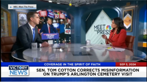 Victory News 4 p.m. CT | September 3, 2024 – Sen. Tom Cotton Corrects Misinformation on Trump’s Arlington Cemetery Visit